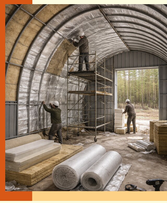 Утепление арочного ангара под ключ в Балашихе